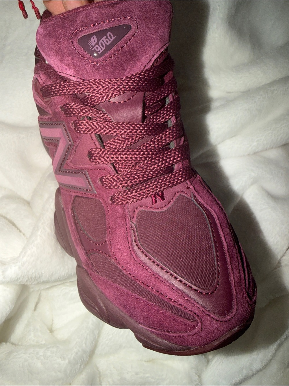 New Balance Women's Burgundy/Plum Suede Chunky Sneaker - Picture 3 of 7